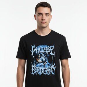 Phoebe Bridgers Metal Logo Wizard Graphic T-Shirt Black Small